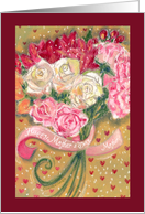 Happy Mother’s Day for Mother Pink, Red, White Bouquet card