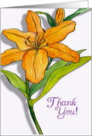 Yellow Lily Thank You card