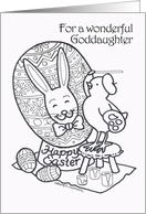 Happy Easter Goddaughter Coloring Book card