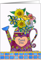 Thank You For Your Thoughtful Gift Watering Can with Flowers card
