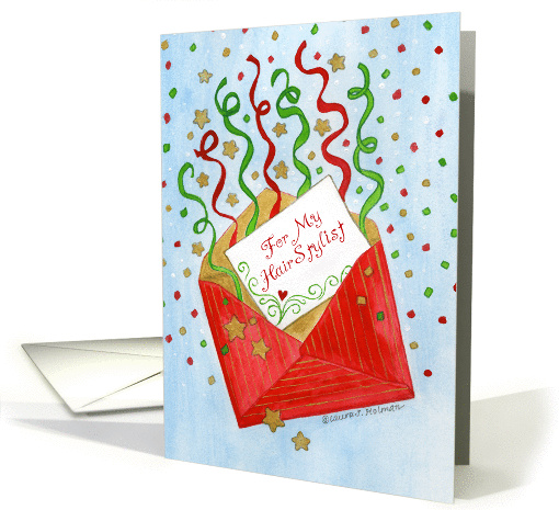 For Hairstylist Christmas Money Card Red Envelope with Streamers card