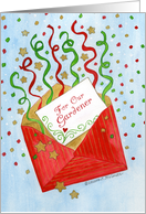 For Gardener Christmas Money Card Red Envelope with Streamers card