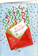 For Babysitter Christmas Money Card Red Envelope with Streamers card