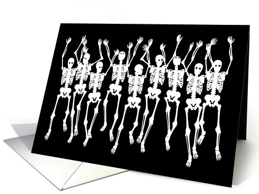 Happy Halloween skeletons card (661195)
