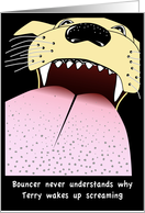 Licking dog card