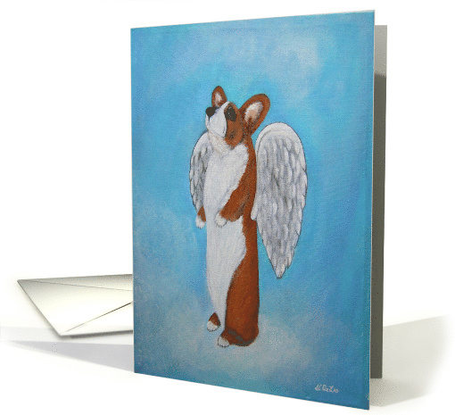 Pembroke Welsh Corgi Angel Sympathy, blank note card (1240998)