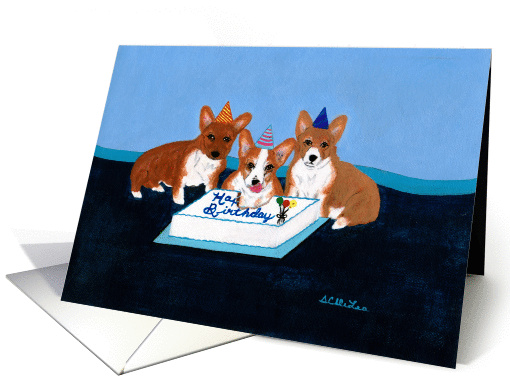 Pembroke Welsh Corgi Happy Birthday card (666243)