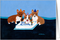 Pembroke Welsh Corgi Happy Birthday card