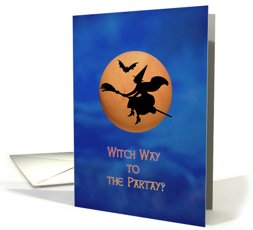Witch way to the partay Halloween invitation card (959343)