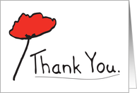 Thank You with Poppy Flower card