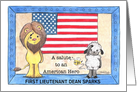 Thank You Military Service/Vet-Salute to American Hero, Lion and Lamb card