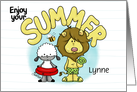 Customizable Names, Last Day of School,Enjoy Your Summer, Lion & Lamb card