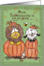 Thanksgiving for Mom- Lion and Lamb in Pumpkins card