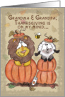 Thanksgiving for Grandparents-Lion and Lamb in Pumpkins card