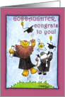 Graduation For Goddaughter-Lion and Lamb-Hats Off card