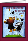 Graduation For Goddaughter-Lion and Lamb-Hats Off card