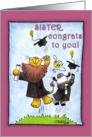 Graduation For Sister-Lion and Lamb-Hats Off card