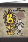 Happy 50th Anniversary-Lion and Lamb- Primitive Stuffed Animals card