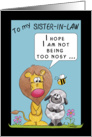 Happy Birthday to my Sister-in-law -Lion and Lamb-Being Nosy card