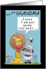 Happy Birthday to my Grandma-Lion and Lamb-Being Nosy card