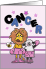 Get Well For Cancer Patient-Lion and Lamb -Make Cancer Black and Blue card