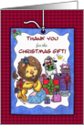 Thank You for Christmas Gift-Lion and Lamb -Presents card