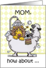 Happy Birthday for Mom-Lion and Lamb -Bubbly card
