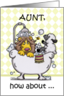 Happy Birthday for Aunt-Lion and Lamb -Bubbly card