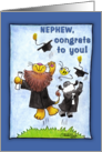 Graduation For Nephew-Lion and Lamb-Hats Off card