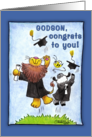 Graduation For Godson-Lion and Lamb-Hats Off card