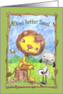 Feel Better Soon/Get Well-Lion and Lamb First Aid card