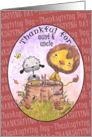 Happy Thanksgiving Day for Aunt & Uncle-Lion and Lamb Thankful card