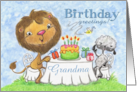 Happy Birthday for Grandma -Lion and Lamb -Birthday Party card