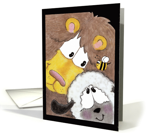 Lion and Lamb- Thinking of You- Anniversary for Parents card (665078)