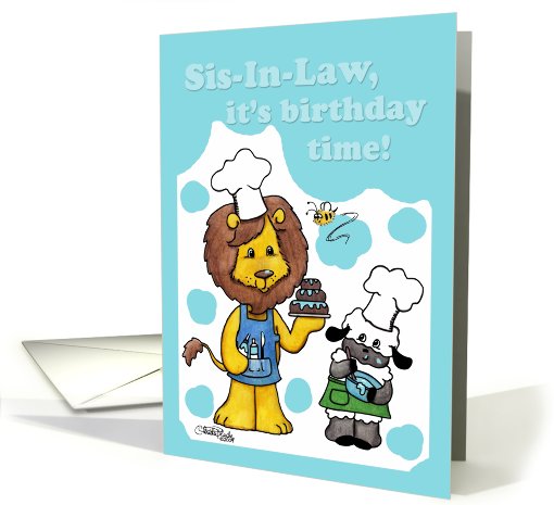 Lion and Lamb Icing- Birthday Time for Sister-in-Law card (665563)
