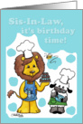 Lion and Lamb Icing- Birthday Time for Sister-in-Law card