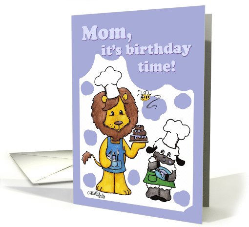 Lion and Lamb Icing- Birthday Time for Mom card (665567)
