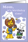 Lion and Lamb Icing- Birthday Time for Mom card