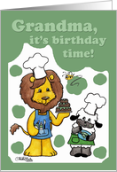 Lion and Lamb Icing- Birthday Time for Grandma card