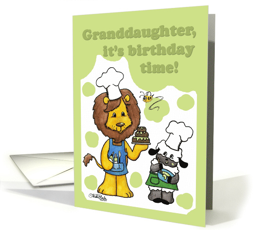 Lion and Lamb Icing- Birthday Time for Granddaughter card (665571)