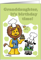 Lion and Lamb Icing- Birthday Time for Granddaughter card