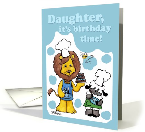 Lion and Lamb Icing- Birthday Time for Daughter card (665573)