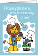 Lion and Lamb Icing- Birthday Time for Daughter card