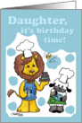 Lion and Lamb Icing- Birthday Time for Daughter card