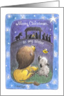 For Sister-Lion and Lamb-Merry Christmas card