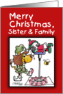 Christmas For Sister and family-Lion and Lamb-Making Candy Canes card