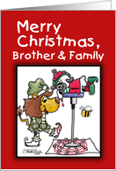 Christmas For Brother and family-Lion and Lamb-Making Candy Canes card