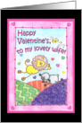 Happy Valentine’s for Wife-Lion and Lamb Jumping Through the Fields of Love card