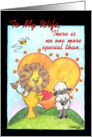 Happy Valentine’s for wife -Lion and Lamb- No One More Special Than Ewe card