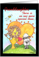 Happy Valentine’s for Granddaughter -Lion and Lamb- No One More Special Than Ewe card